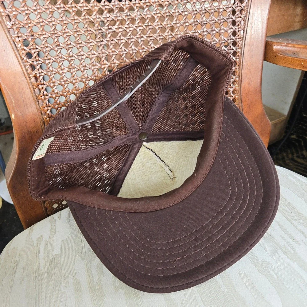 VTG Tyson Cornish Plant Hat Brown YoungAn OSFA Mesh Back Snapback‎ Trucker EUC